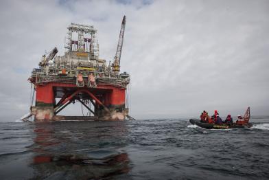 Protest an der Transocean Spitsbergen 