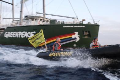 Greenpeace-Aktivisten protestieren