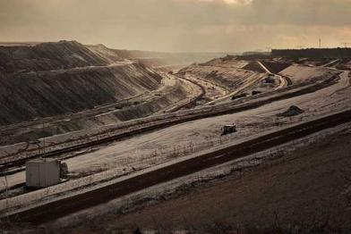 Abraumkippe eines Vattenfall-Tagebaus