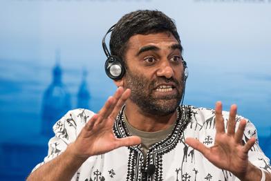 Kumi Naidoo, Geschäftsführer Greenpeace International, bei der Münchener Sicherheitskonferen