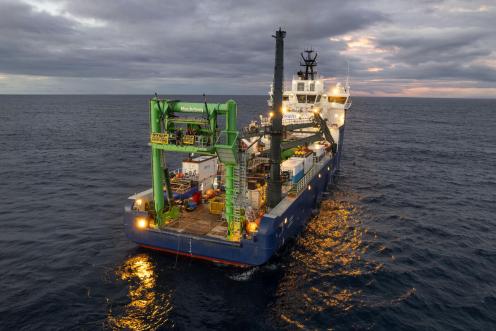 Greenpeace climbers on deep-sea mining ship in the at-risk Pacific region