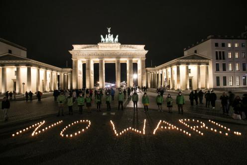 Mahnwache in Berlin für Frieden in der Ukraine