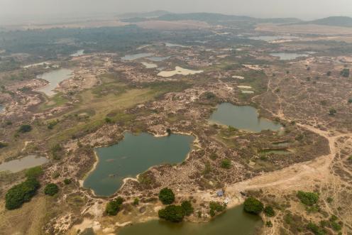 Für Goldabbau abgebrannte Flächen in Brasilien
