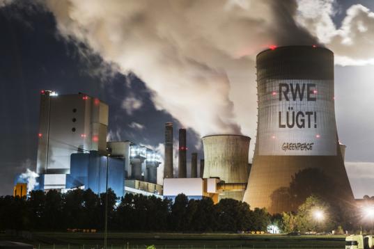 Projektion an Kohlekraftwerk: RWE lügt