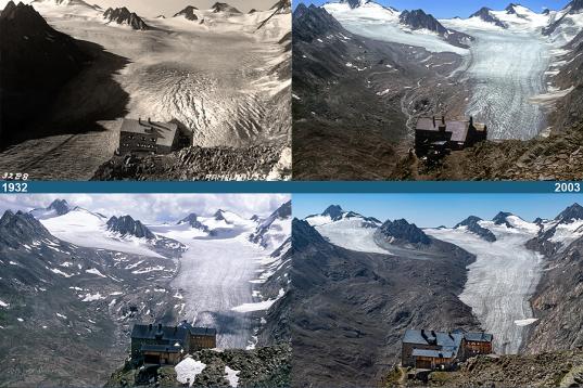 Gletscherschmelze: der Gurgler 1932 - 2025