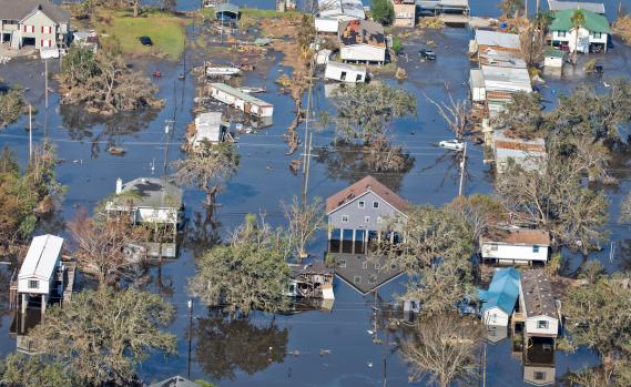 Überschwemmung in Lafaitte, Louisiana, nach dem Hurrikan Ida.