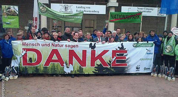Freude unter den Umweltverbänden - der Nationalpark Schwarzwald ist beschlossen, November 2013