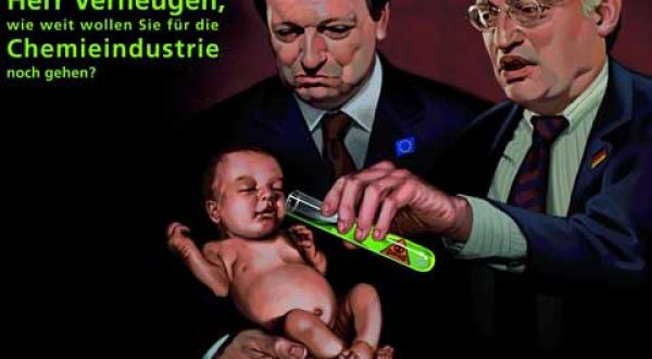 Barroso und Verheugen füttern Baby mit Chemikalien
