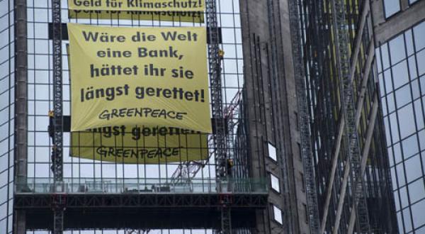 Protest an der Deutschen Bank