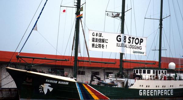Rainbow Warrior G8 Forests Protest