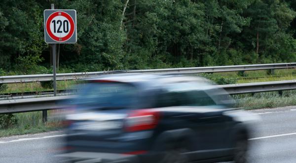 Speed Limit Sign on Motorway in Germany