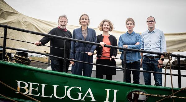Die Geschäftsführung von Greenpeace Deutschland. Von links: Roland Hipp, Nina Schoenian, Nina Treu, Sophie Lampl und Martin Kaiser.
