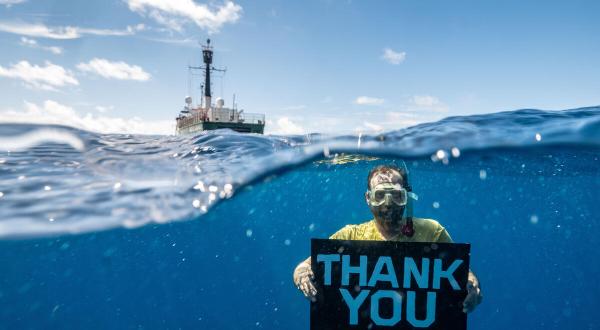 Greenpeace-Schiff Arctic Sunrise auf einer Expedition in den Indischen Ozean