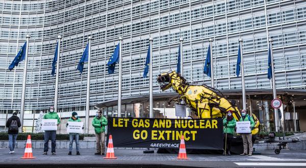 Aktion zu Taxononomie vor der Europäische Kommission in Brussels