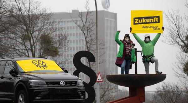 Protest at VW's supervisory Board Meeting in Wolfsburg
