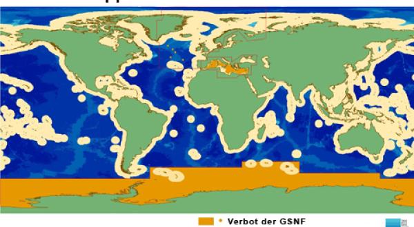 Grafik: Grundschleppnetz-Fischerei