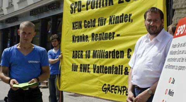 Greenpeace auf NAP-Tour bei der SPD in Wiesbaden