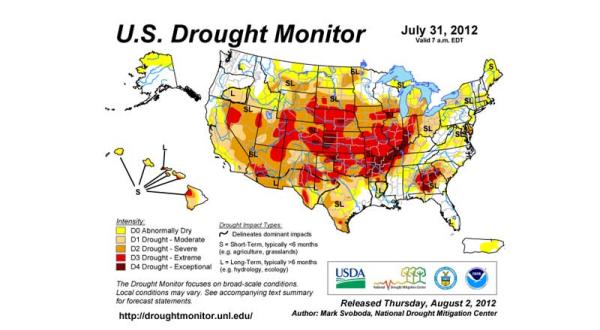 Grafik zu Dürre in den USA 2012