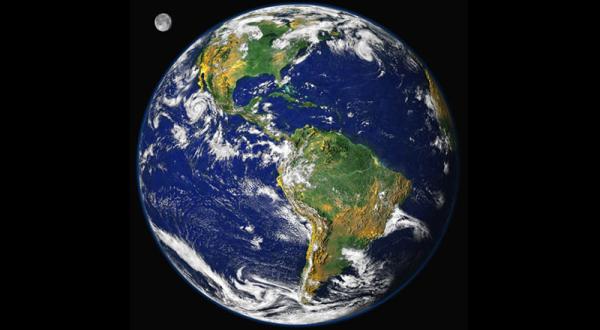 Die Erde aus dem Weltraum fotografiert