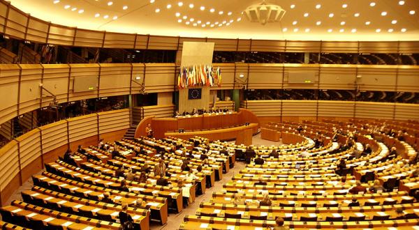 Plenarsaal des Europäischen Parlaments in Brüssel