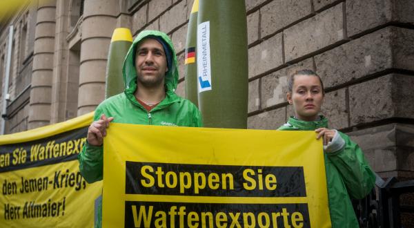 Protest gegen Waffenexporte von Rheinmetall
