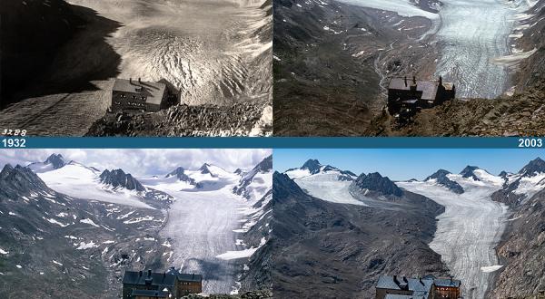 Gletscherschmelze: der Gurgler 1932 - 2025