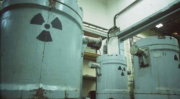 Die Entleerungsstation im Atommüll-Endlager Morsleben in Sachsen-Anhalt, Juni 1990