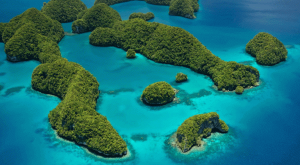 Naturwunder Erde - eine Luftaufnahme der pazifischen Inselgruppe Palau 
