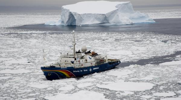 Das Greenpeace-Schiff Esperanza auf dem Weg zur japanischen Walfangflotte, 2007