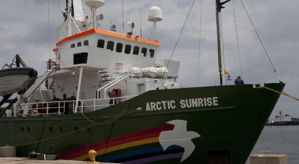 Greenpeace-Schiff Arctic Sunrise am Dock in St.Petersburg/Florida, August 2010
