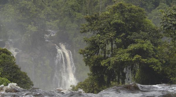 Wasserfall im afrikanischen Regenwald, März 2003.