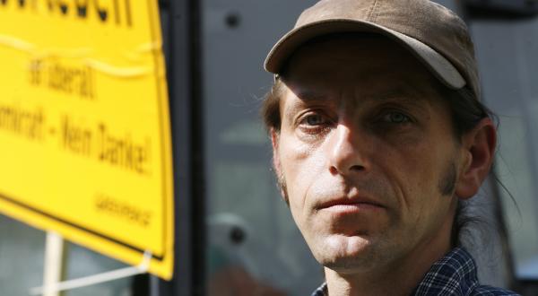 Greenpeace-Atomexperte Mathias Edler beim Anti-Atom Treck, August 2009