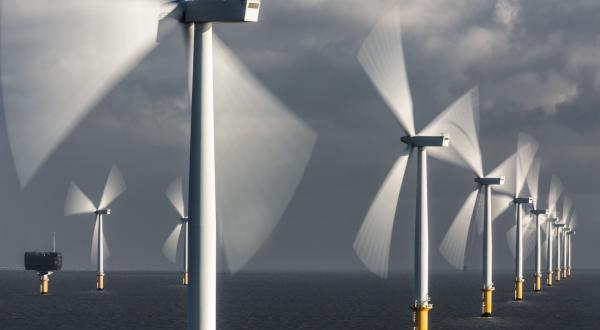 Offshore Windpark an der englischen Nordseeküste, Januar 2013