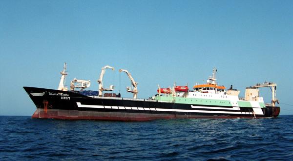 Der Supertrawler Maartje Theadora fängt und verarbeitet jeden Tag 200 Tonnen Fisch