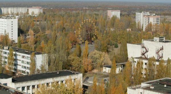 Der Ort Pripjat nahe Tschornobyl wurde nach der Reaktorkatastrophe aufgegeben 10/21/2005