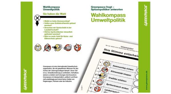 Der Wahlkompass von Greenpeace zur Bundestagswahl 2009