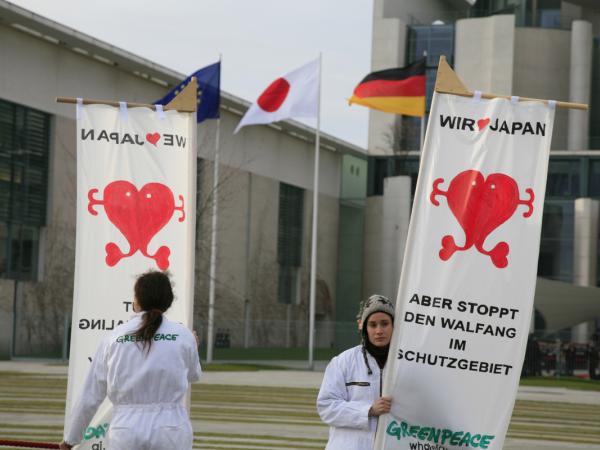 Protest against Japanese Whaling in Berlin