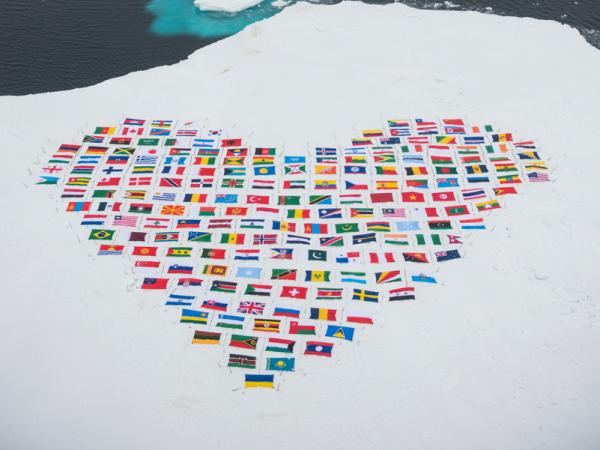 Flags Heart in the Melting Arctic