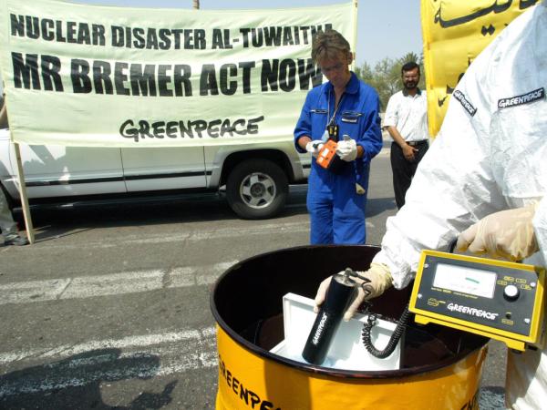 Ein Greenpeace-Strahlenforschungsteam untersuchte drei Wochen lang die Gemeinden rund um die Nuklearforschungsanlage Tuwaitha (18 km von Bagdad entfernt).