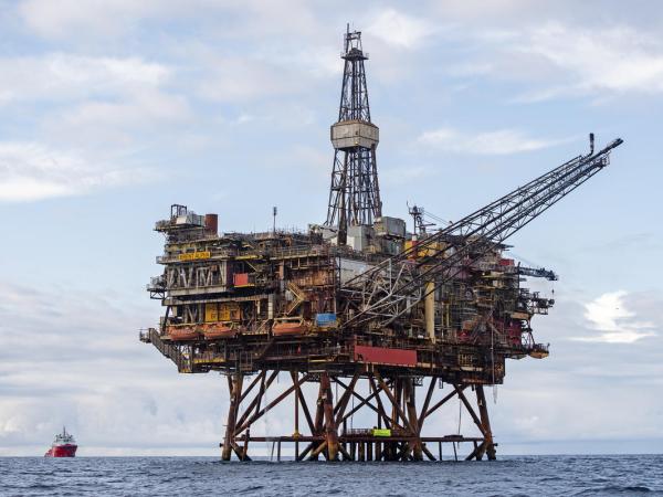 Shell's Oil Platform in Brent Spar Field in the North Sea