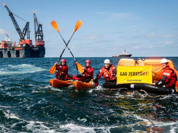 Floating Protest against Gas Drilling off Borkum