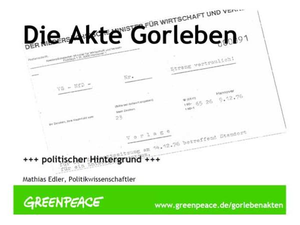 Screenshot aus dem PDF Akte Gorleben, April 2010