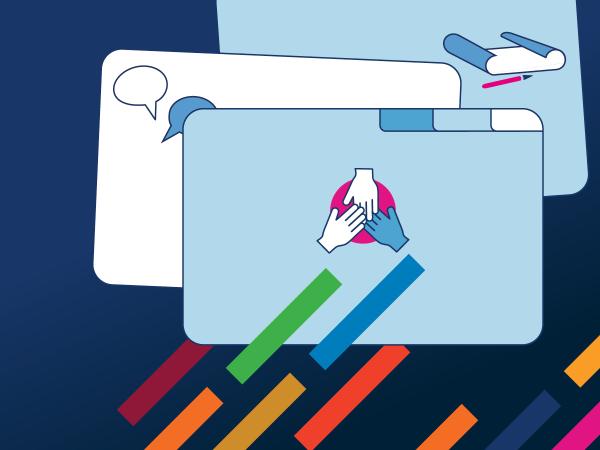 Illustration von drei Seiten der Handreichung "Nachhaltigkeit leiten - Zukunftsorientierte Schulentwicklung mit dem Whole School Approach"