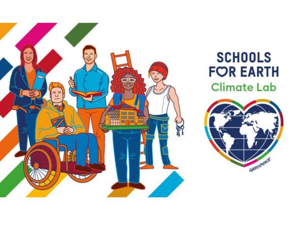 Schulgemeinschaft mit Schools for Earth Climate Lab Logo