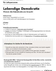 Informationsblatt & Verlaufsplan "Lebendige Demokratie"