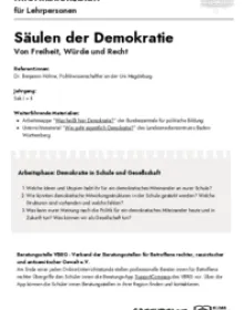 Informationsblatt & Verlaufsplan "Säulen der Demokratie"