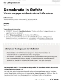 Informationsblatt & Verlaufsplan "Demokratie in Gefahr"