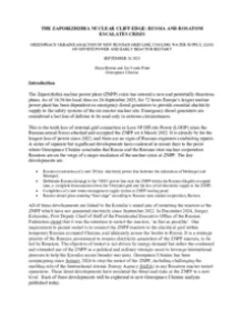 The Zaporizhzhia Nuclear Cliff Edge