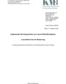 Rechtsgutachten zum Losverfahren im neuen Wehrpflichtgesetz 