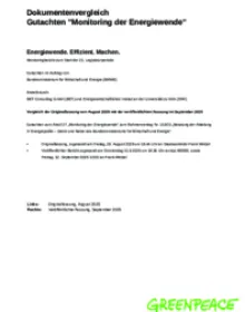 Dokumentenvergleich Energiewendemonitoring